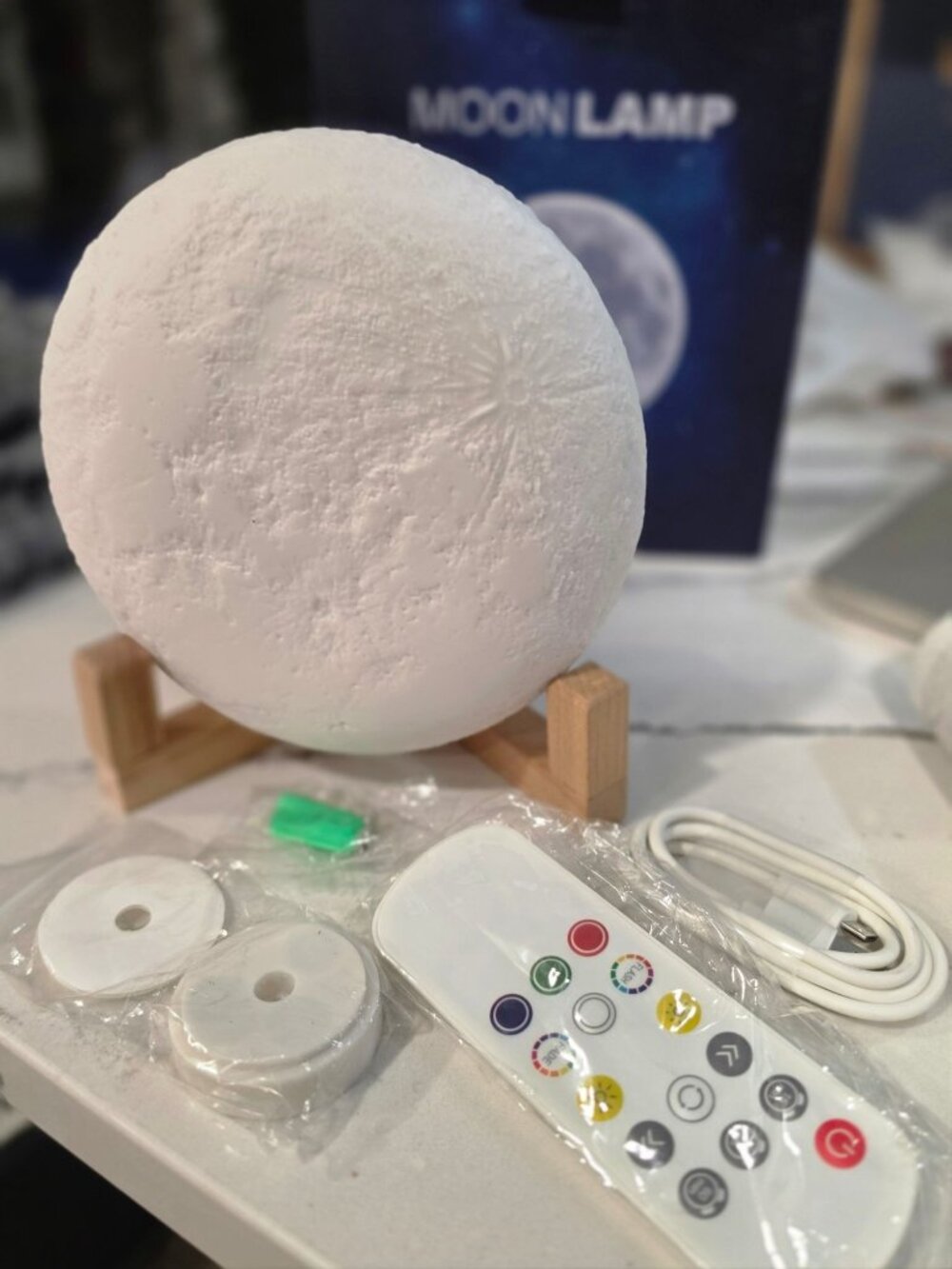 NEW Moon Lamp With Remote Control 18 Color Modes Timing Options controls fun